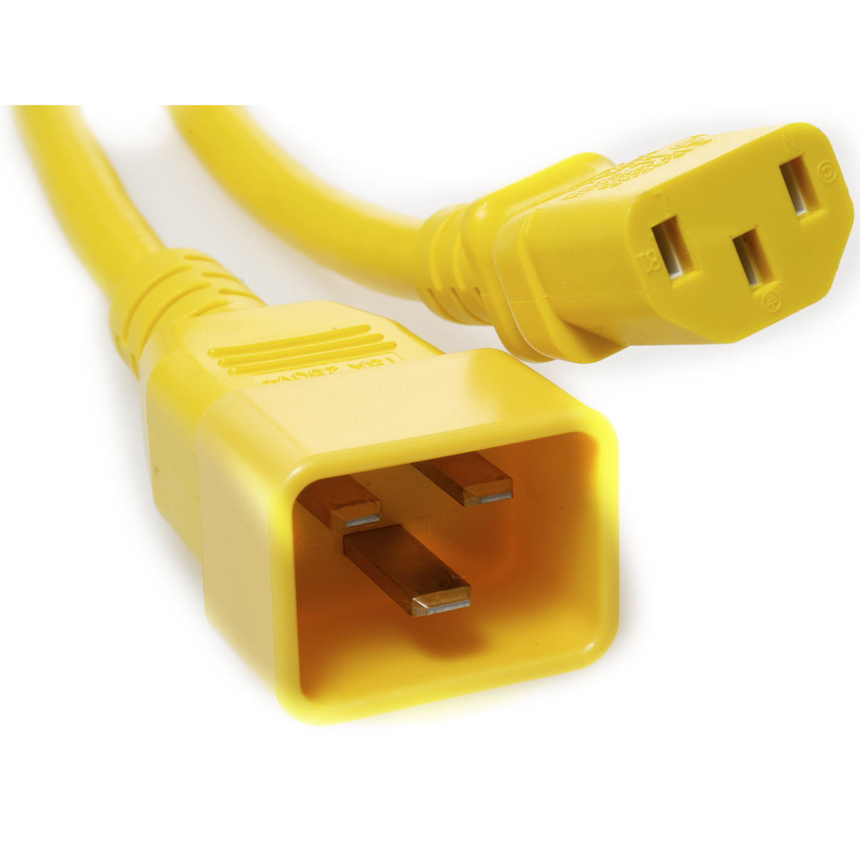 C20 Plug Male to C13 Connector Female 2 Feet 15 Amp 14/3 SJT 250v Power Cord- Yellow